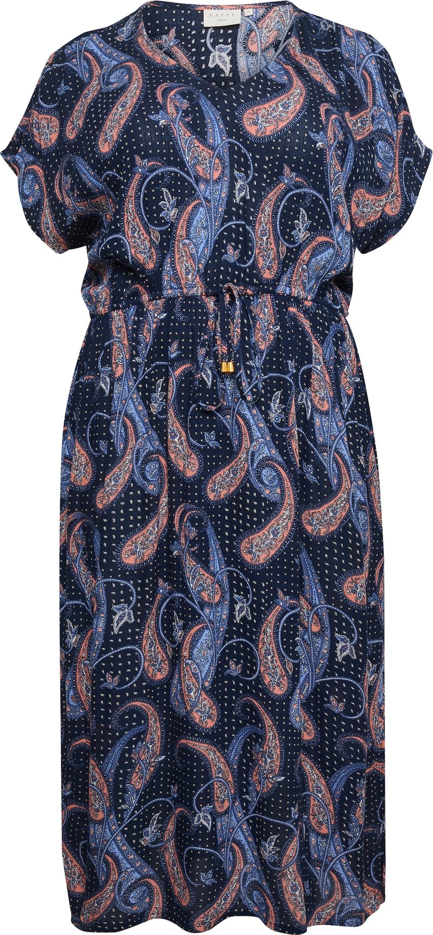 KAFFE CURVE Letní šaty 'Passa' tmavě modrá / mix barev