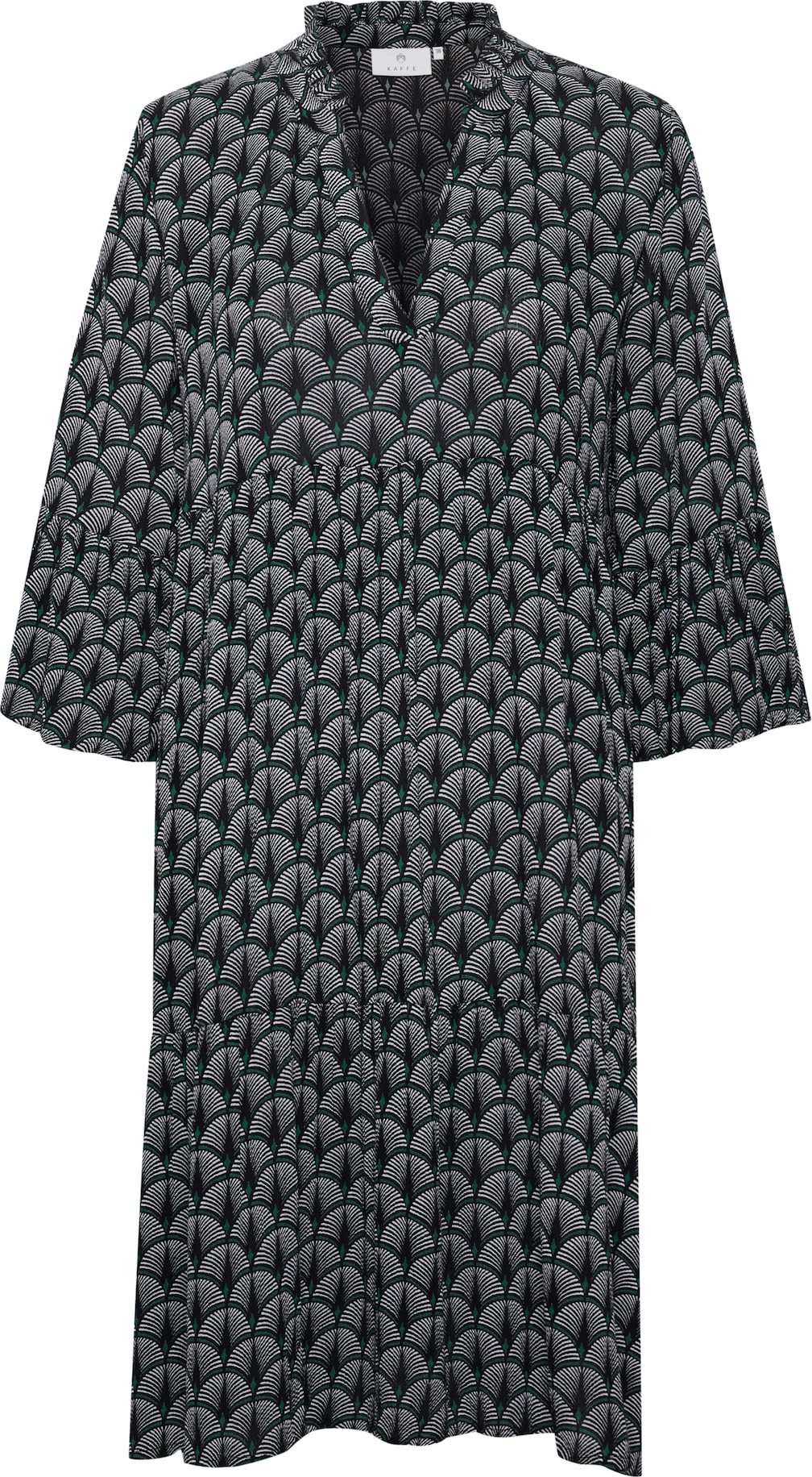 Kaffe Šaty 'Jean' šedá / tmavě zelená / černá