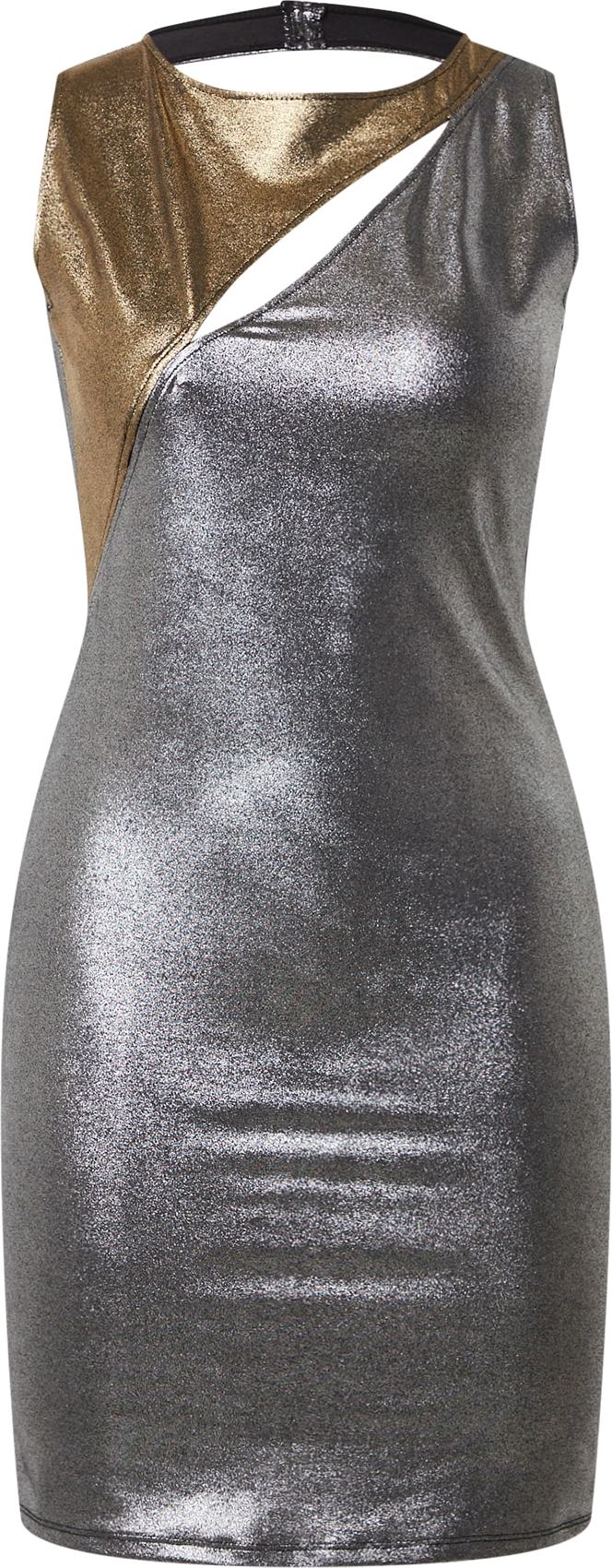 KENDALL + KYLIE Koktejlové šaty bronzová / stříbrná