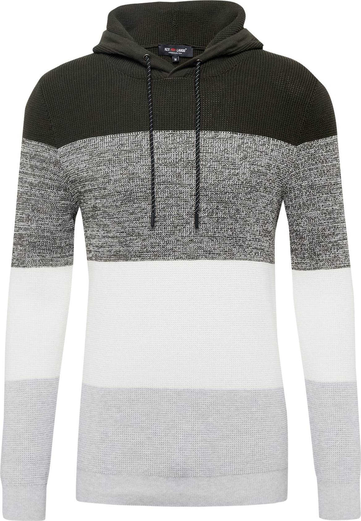 Key Largo Svetr 'Julian' šedá / antracitová / šedý melír / bílá