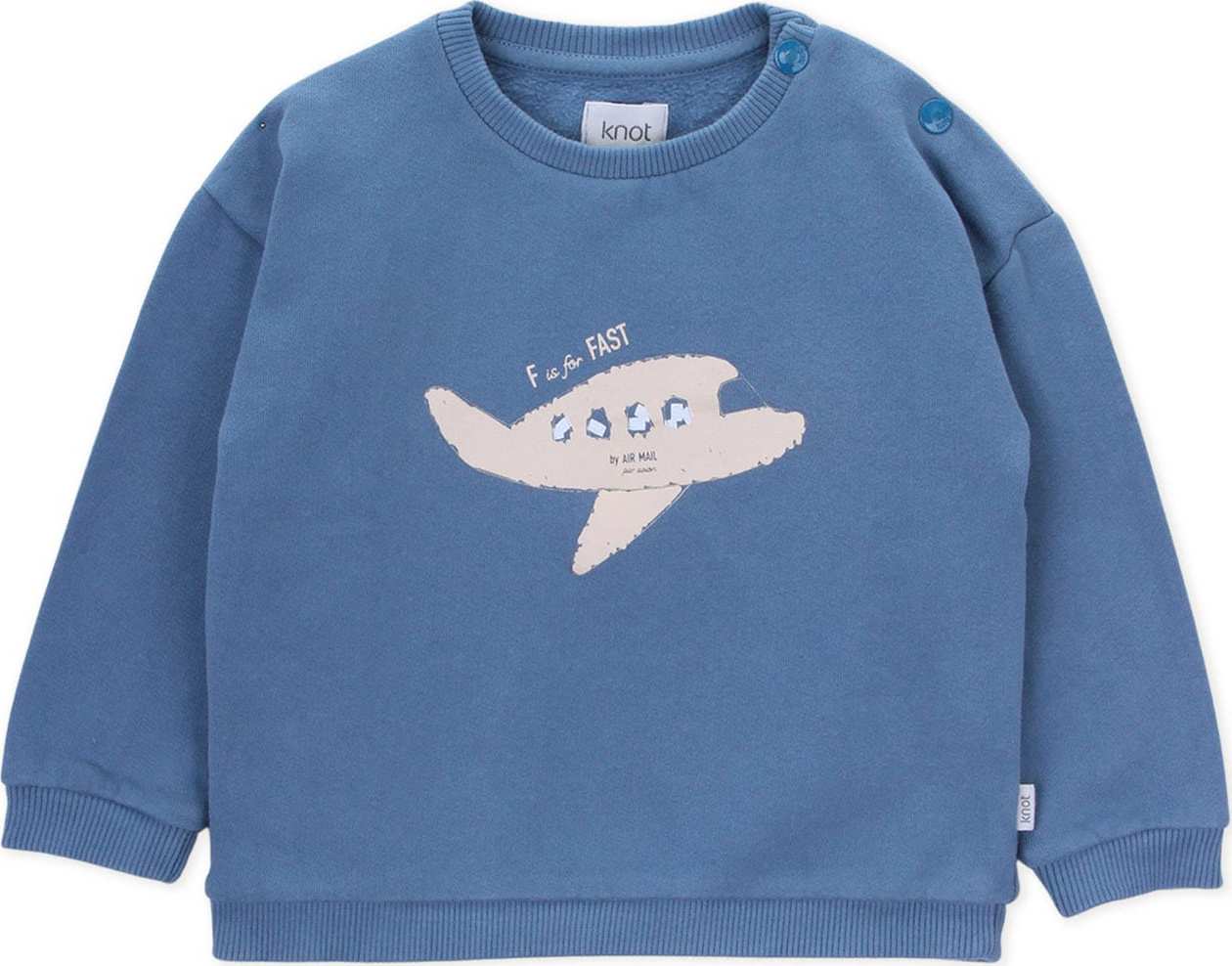 KNOT Mikina 'Airplane' béžová / kouřově modrá