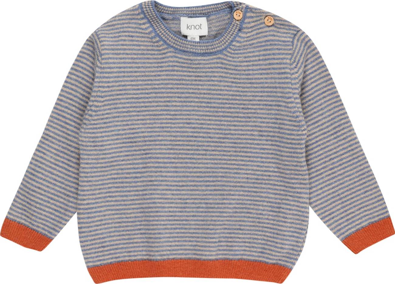 KNOT Svetr béžová / chladná modrá / tmavě oranžová