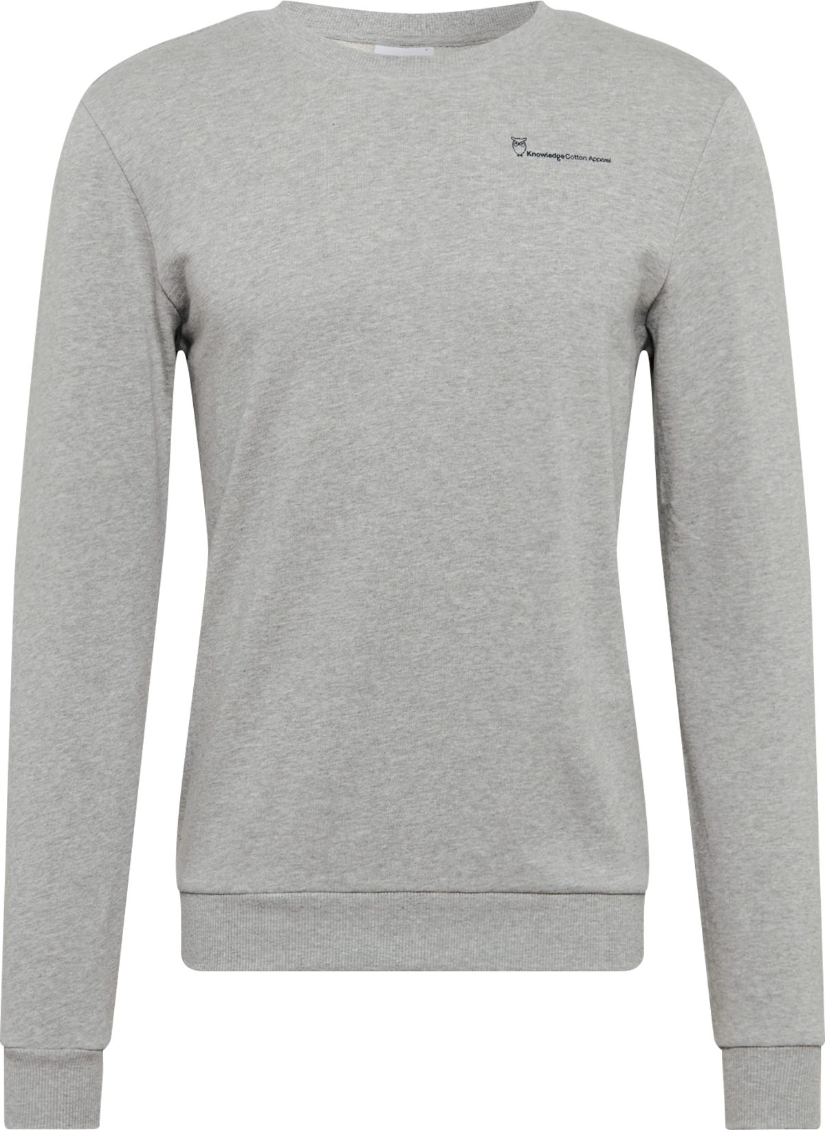 KnowledgeCotton Apparel Mikina 'ELM' světle šedá / černá