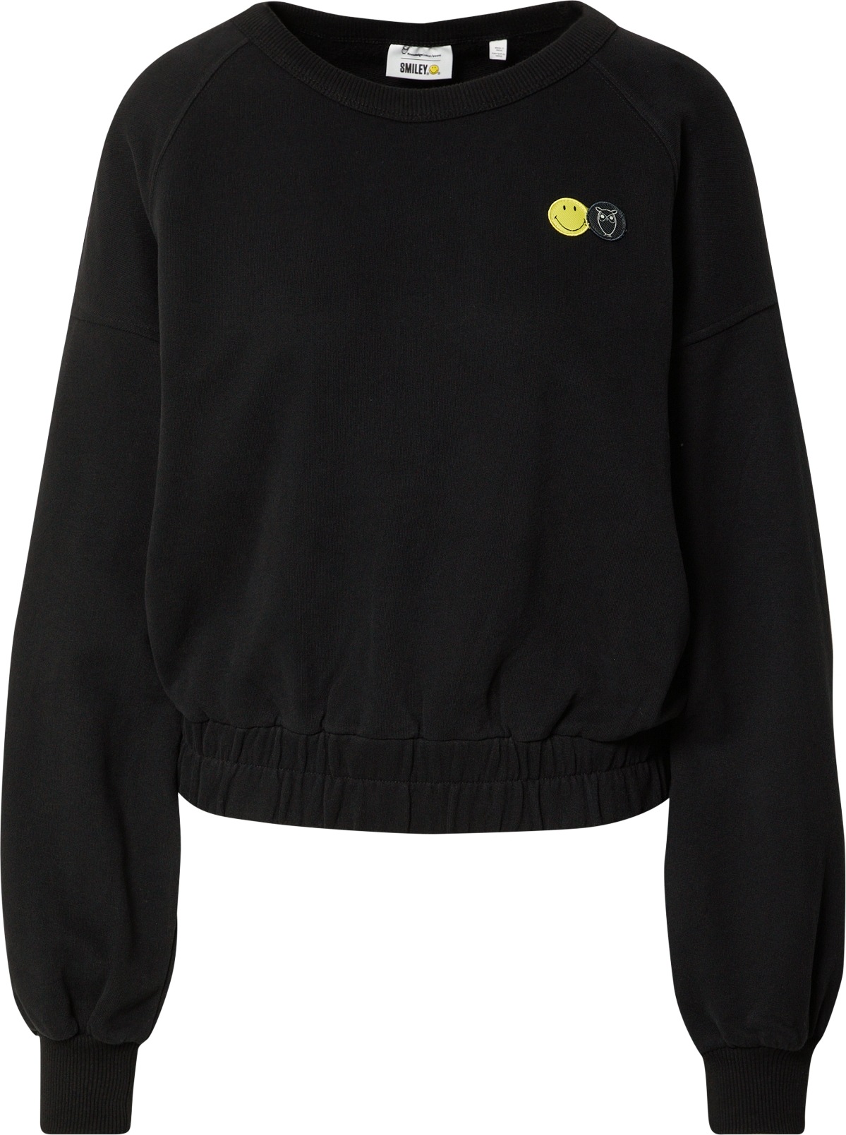 KnowledgeCotton Apparel Mikina 'SMILEY™' žlutá / černá / bílá