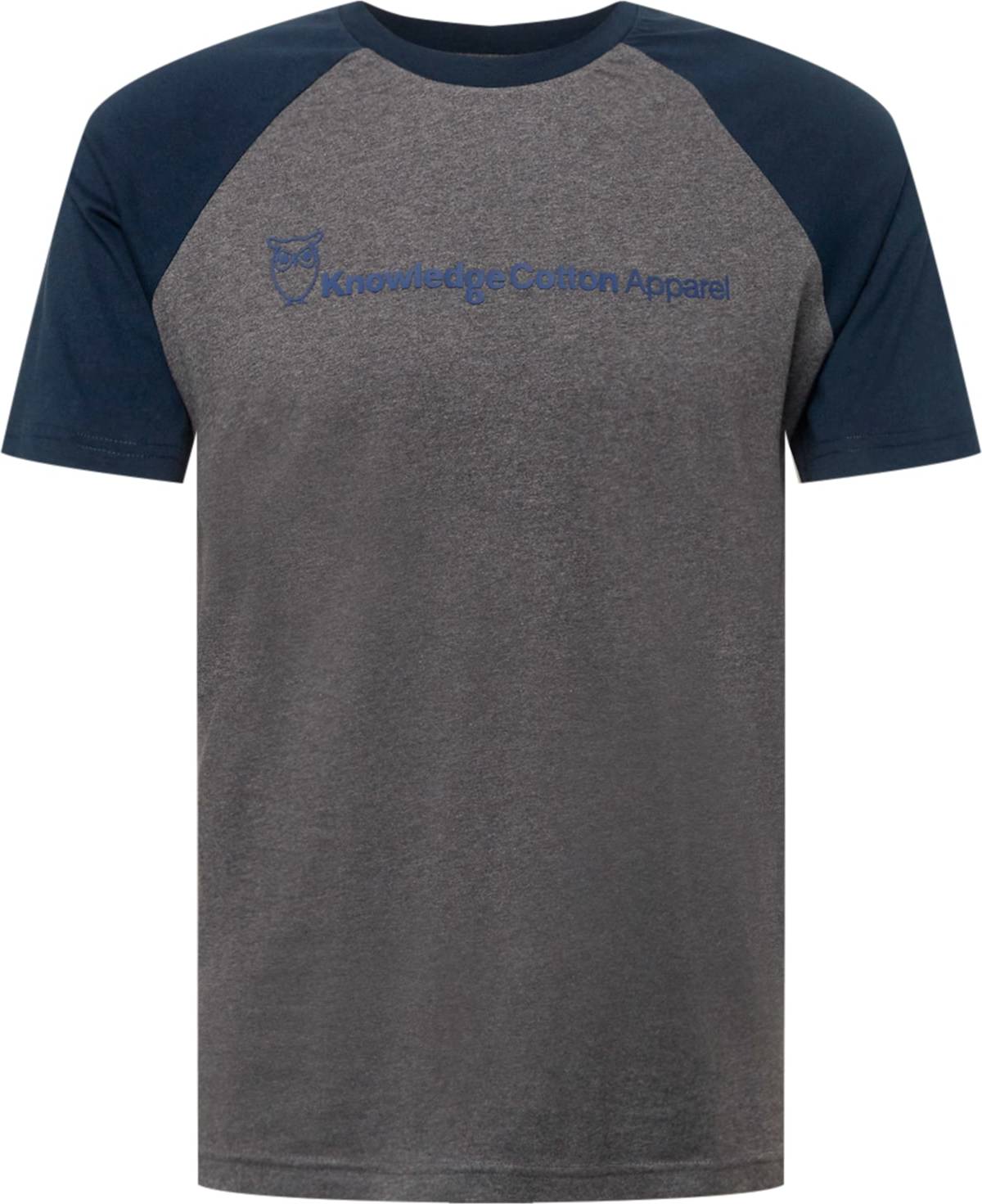 KnowledgeCotton Apparel Tričko 'ALDER' noční modrá / nebeská modř / šedý melír