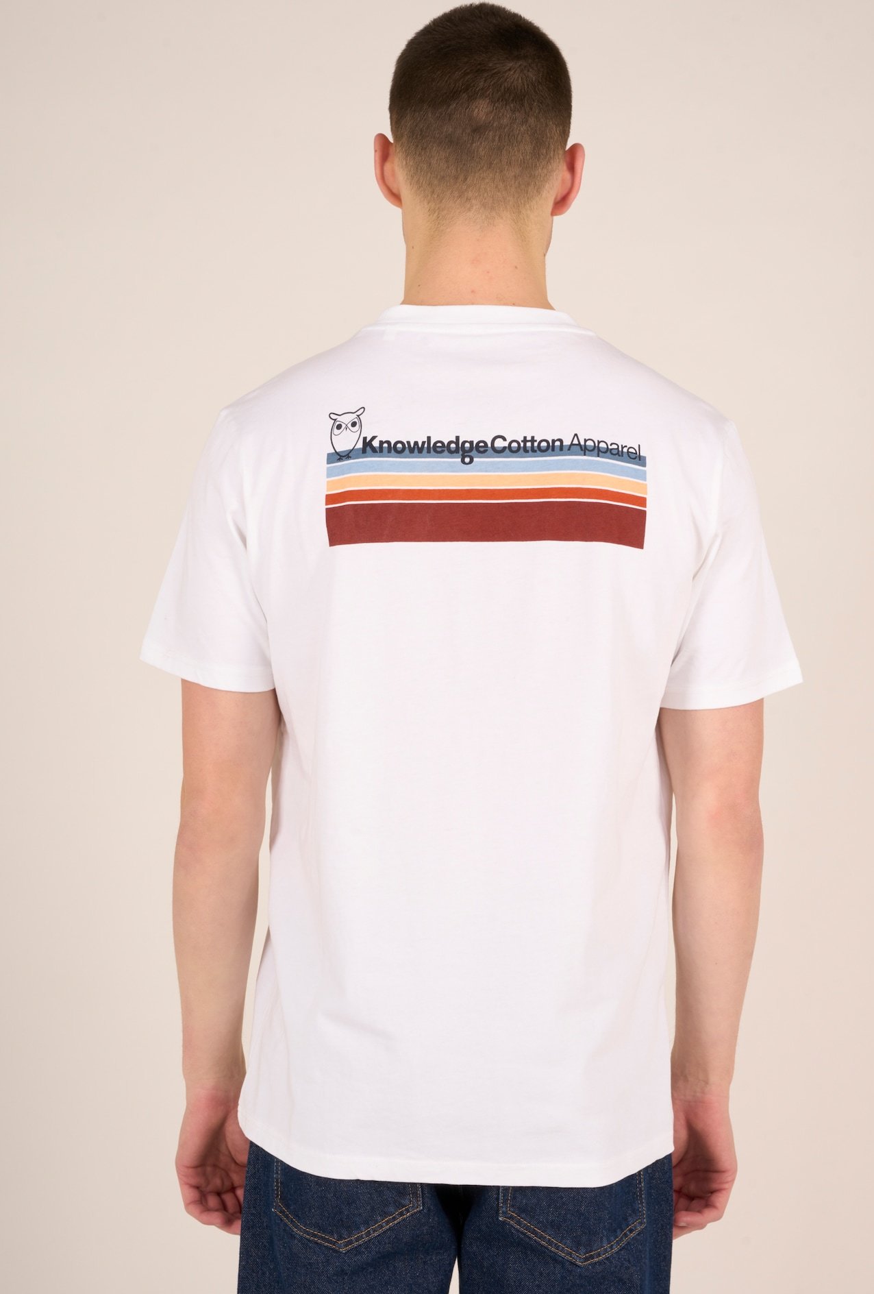 KnowledgeCotton Apparel Tričko červená / vínově červená / černá / bílá