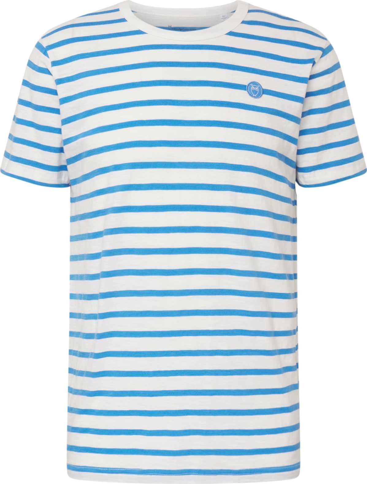 KnowledgeCotton Apparel Tričko světlemodrá / bílá