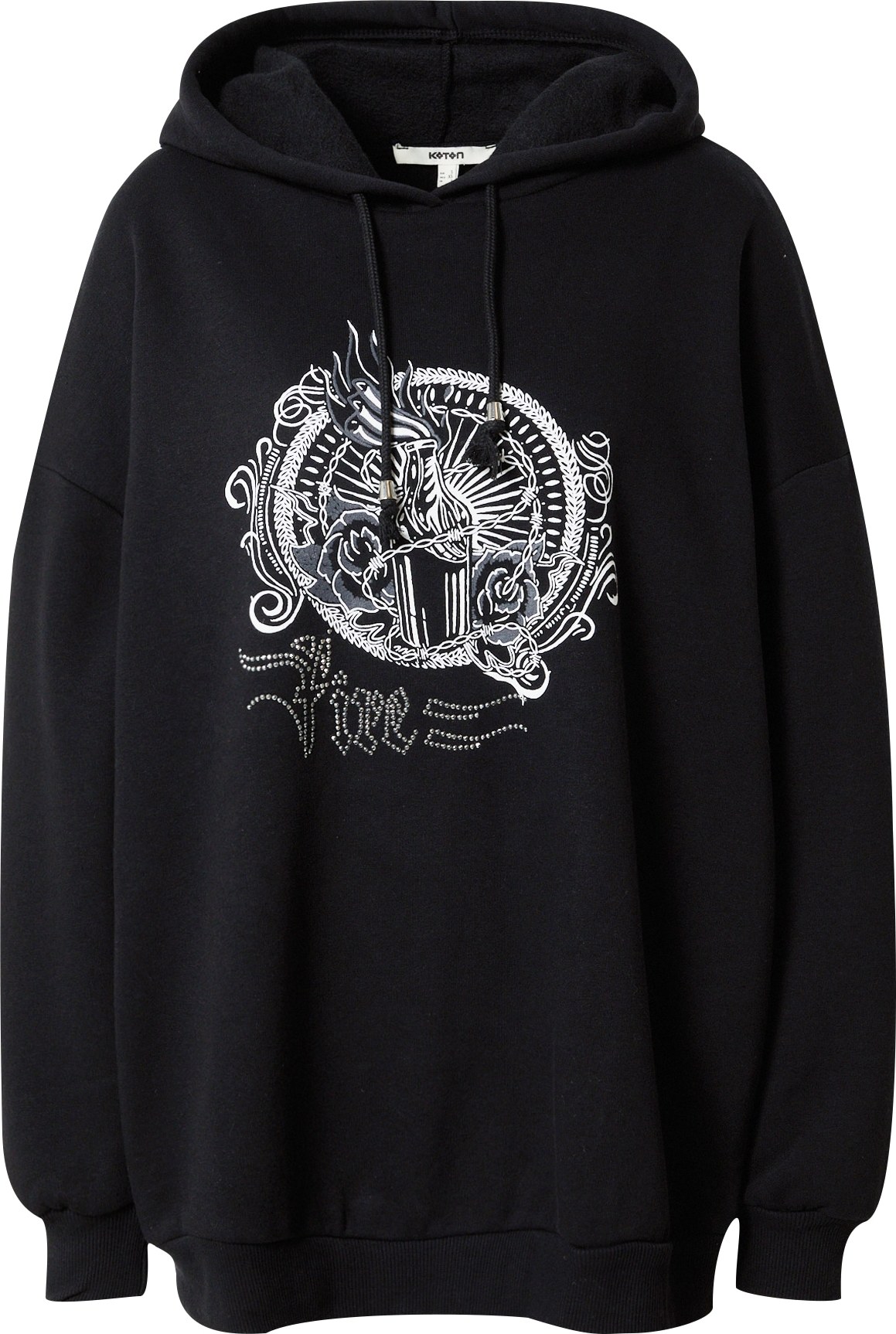 Koton Mikina chladná modrá / černá / bílá