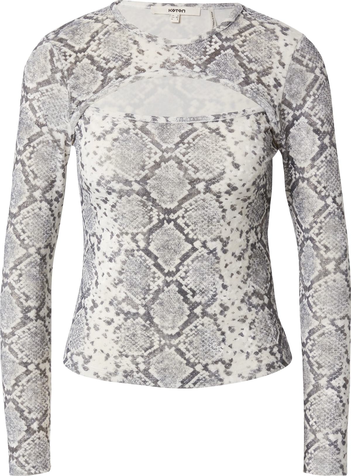 Koton Tričko krémová / tmavě šedá