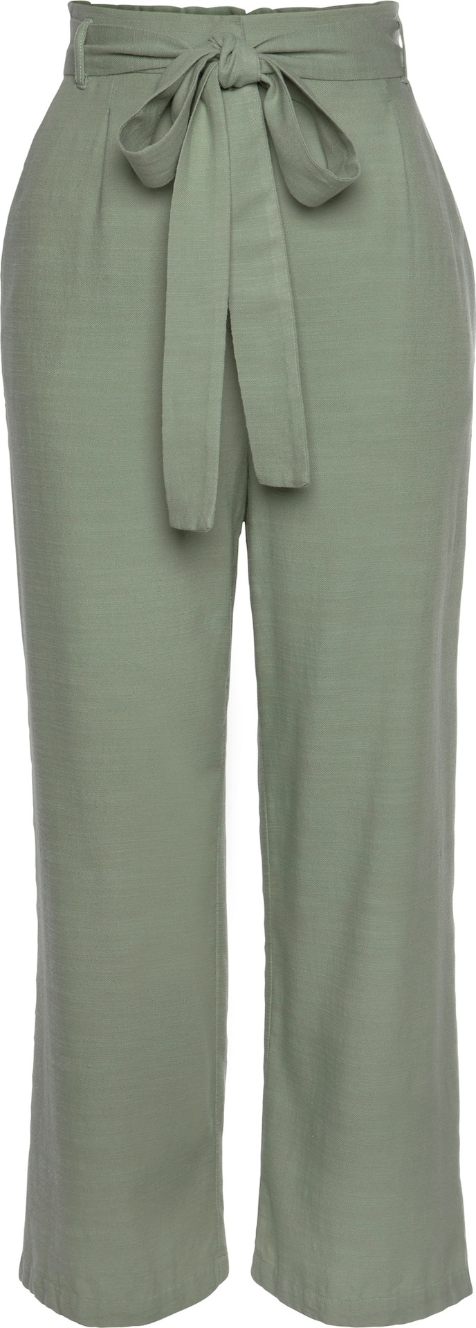 LASCANA Kalhoty se sklady v pase zelená