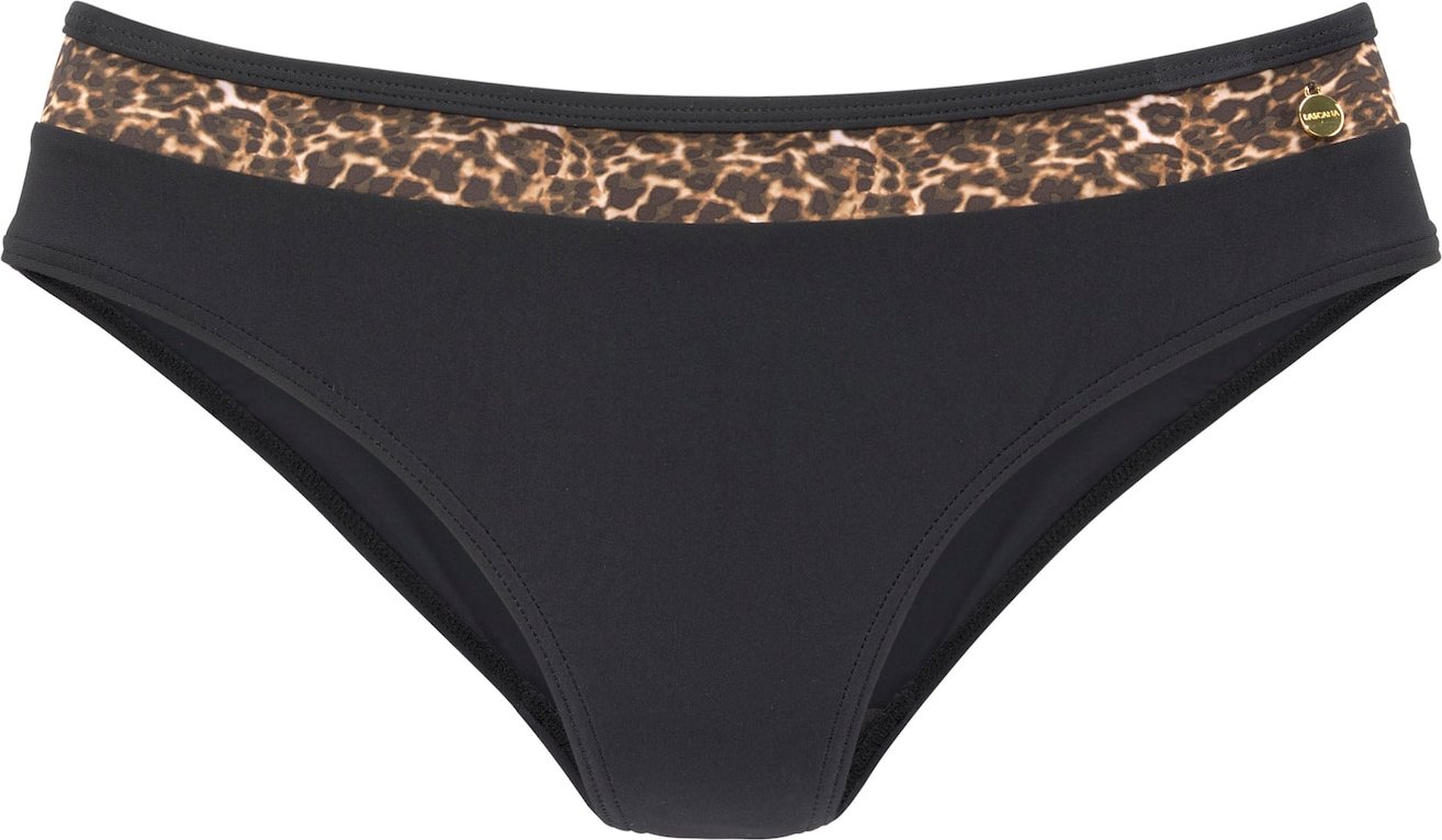 LASCANA Spodní díl plavek 'Adele' hnědá / žlutá / černá