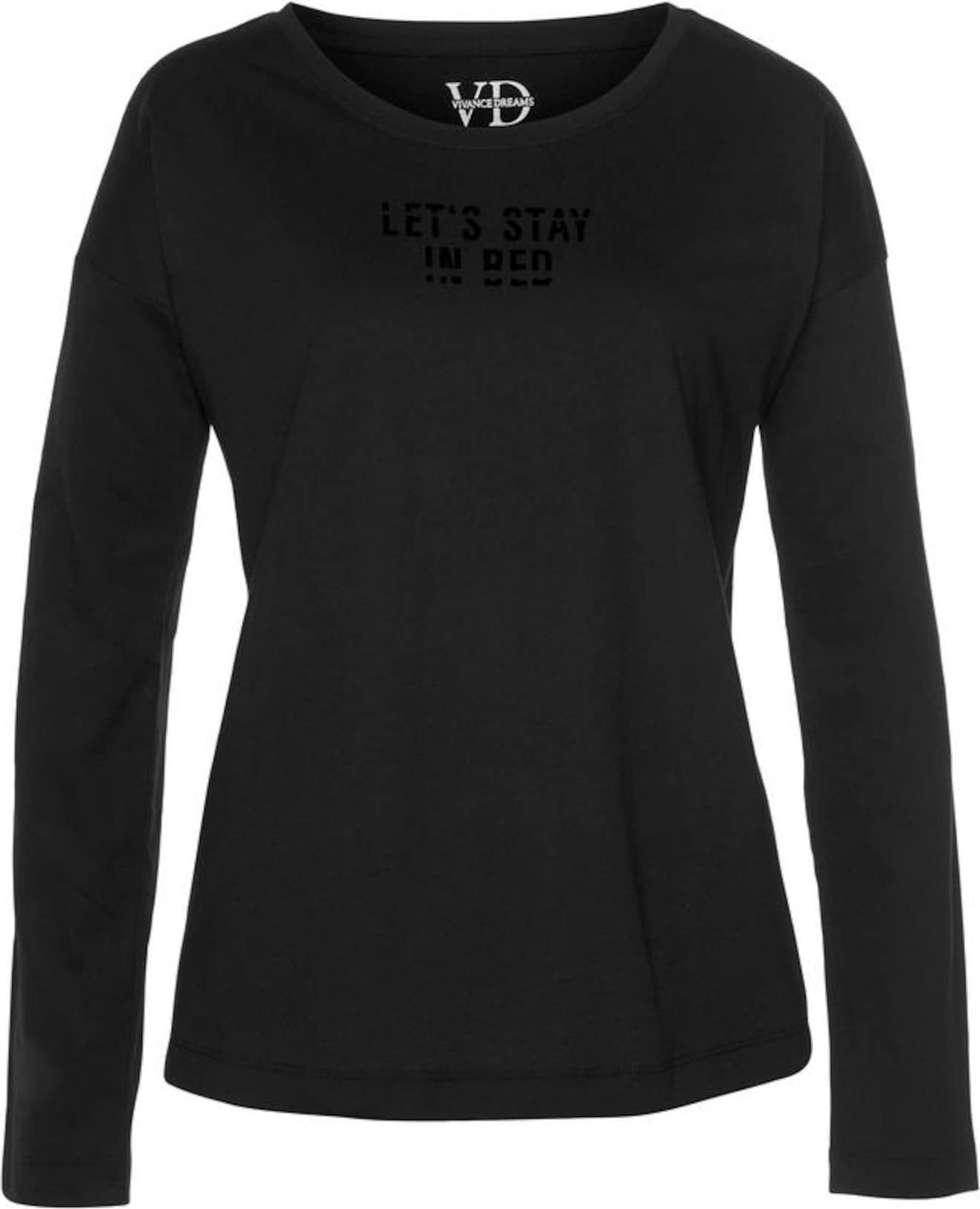 LASCANA Tričko na spaní černá