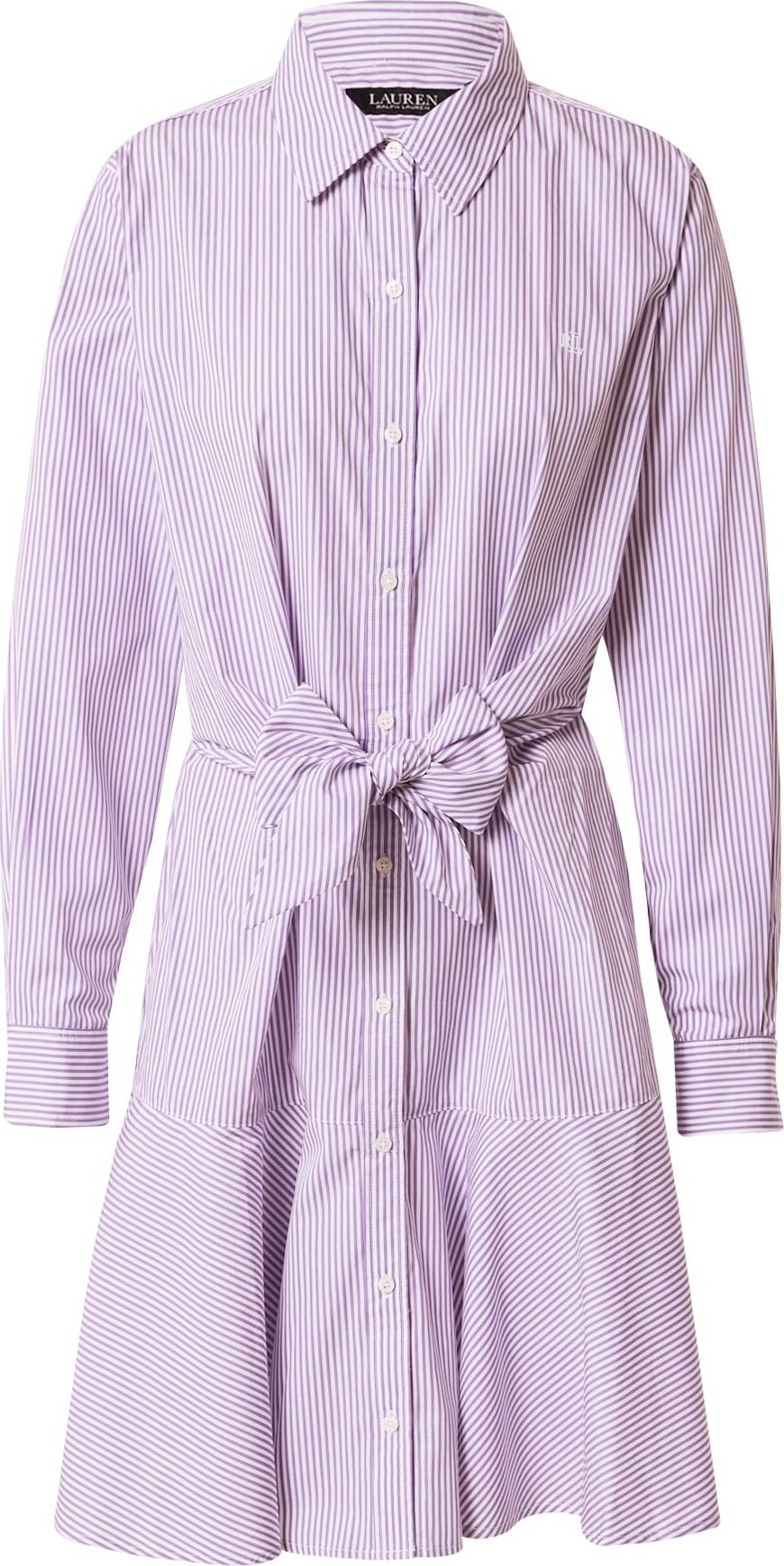 Lauren Ralph Lauren Košilové šaty 'DOMINIK' fialová / bílá
