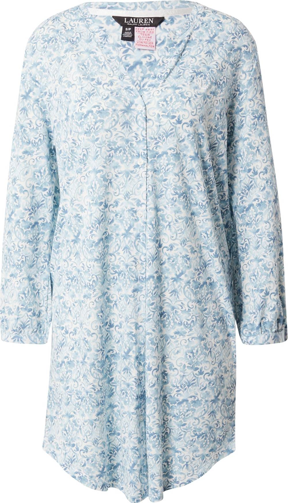 Lauren Ralph Lauren Noční košilka modrá / bílá