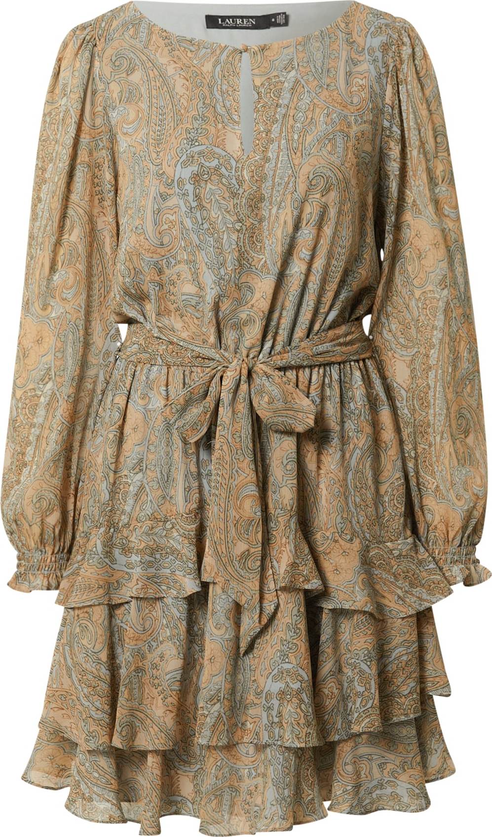 Lauren Ralph Lauren Šaty 'ZATALEYA' krémová / kouřově šedá / zelená