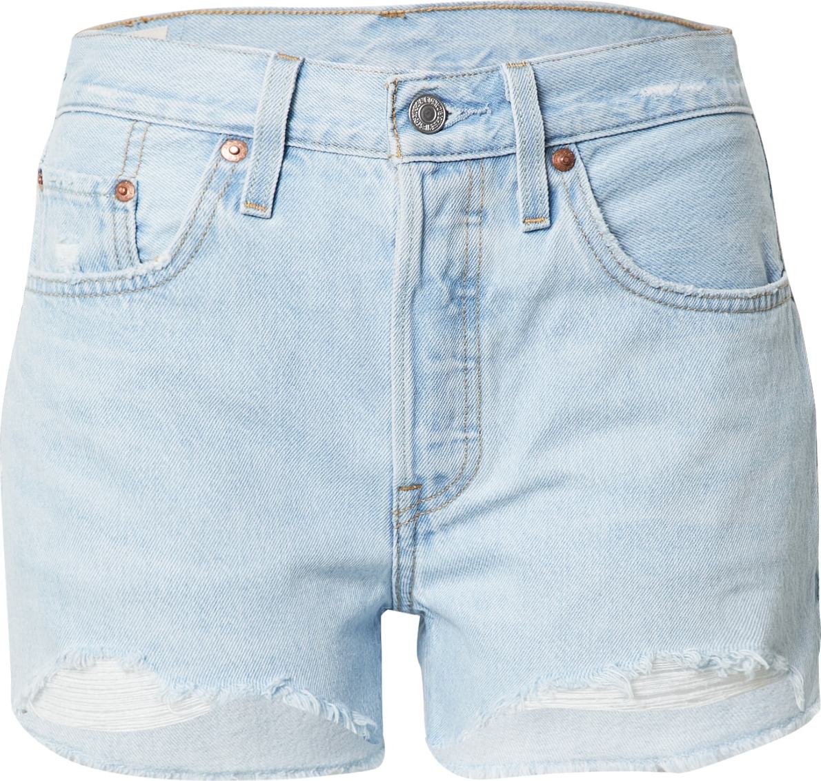 LEVI'S Džíny '501® ORIGINAL SHORT LIGHT INDIGO - WORN IN' světlemodrá