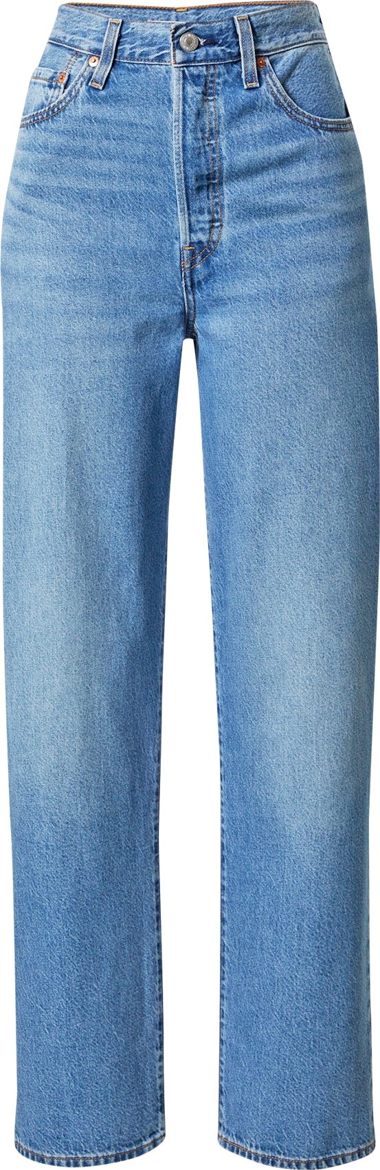 LEVI'S Džíny 'RIBCAGE STRAIGHT ANKLE LIGHT INDIGO - WORN IN' modrá džínovina