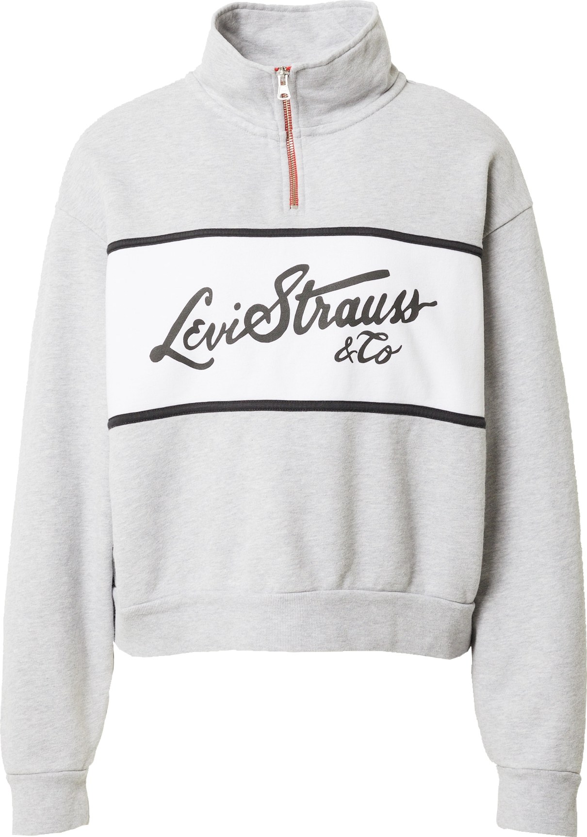 LEVI'S Mikina 'CB LOGO SWEATSHIRT GREYS' světle šedá / černá / bílá