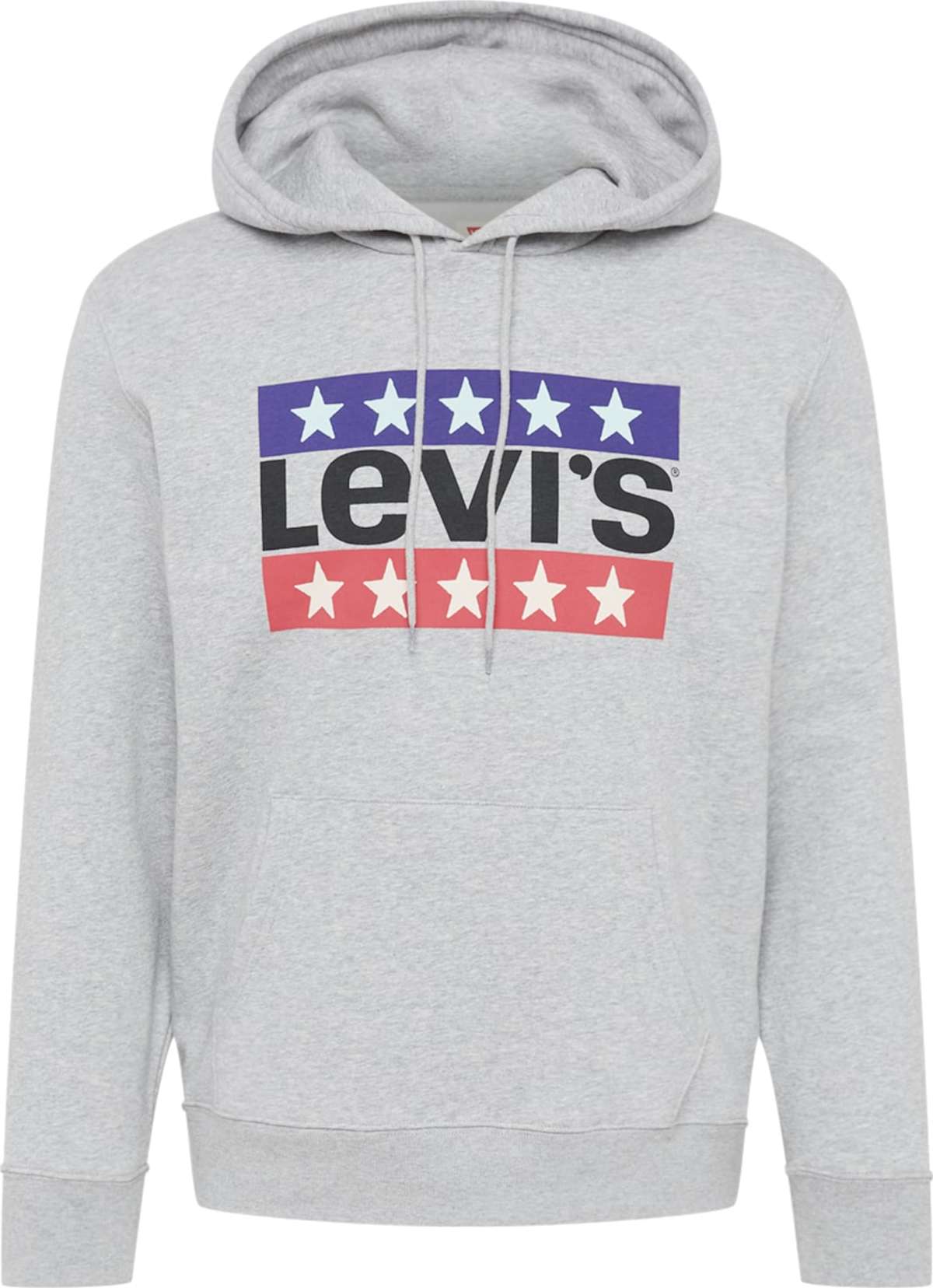 LEVI'S Mikina 'LSE_T3 GRAPHIC HOODIE GREYS' modrá / šedý melír / červená / černá
