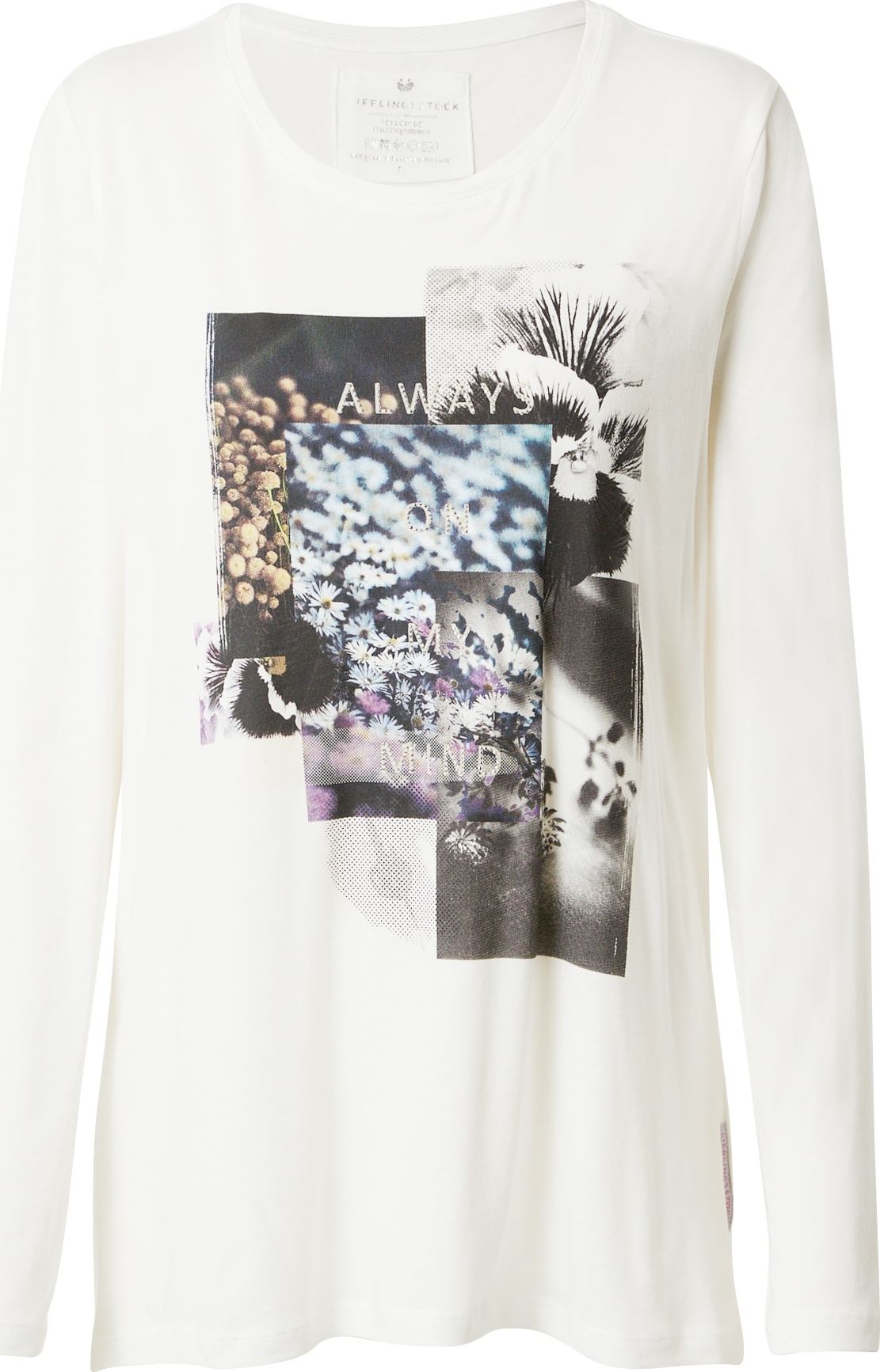 LIEBLINGSSTÜCK Tričko 'Diana' světlemodrá / fialová / černá / offwhite