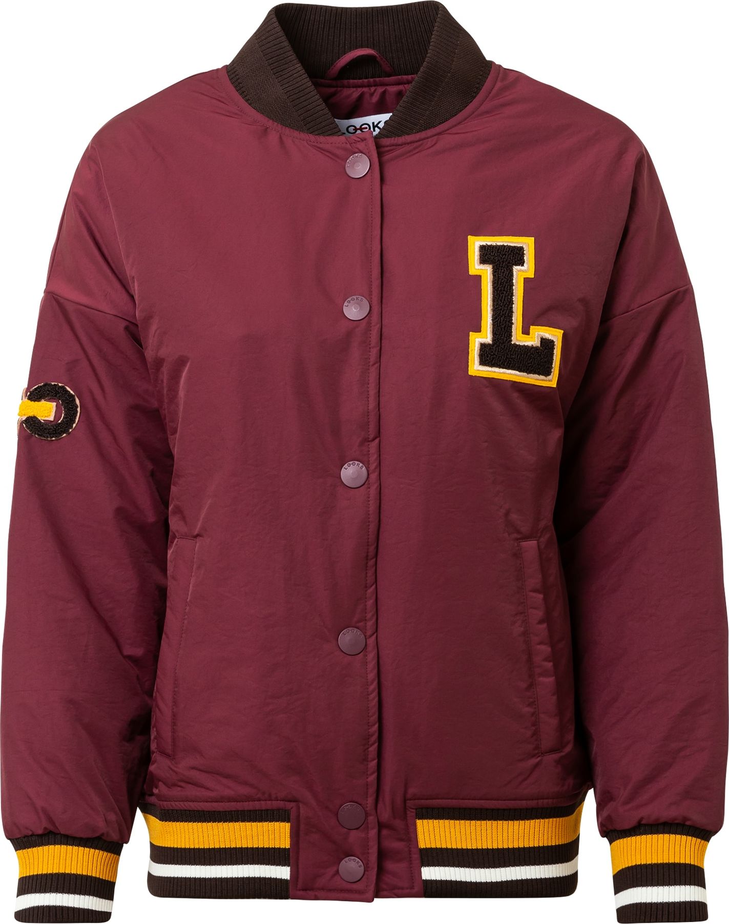 LOOKS by Wolfgang Joop Přechodná bunda žlutá / burgundská červeň / černá / bílá