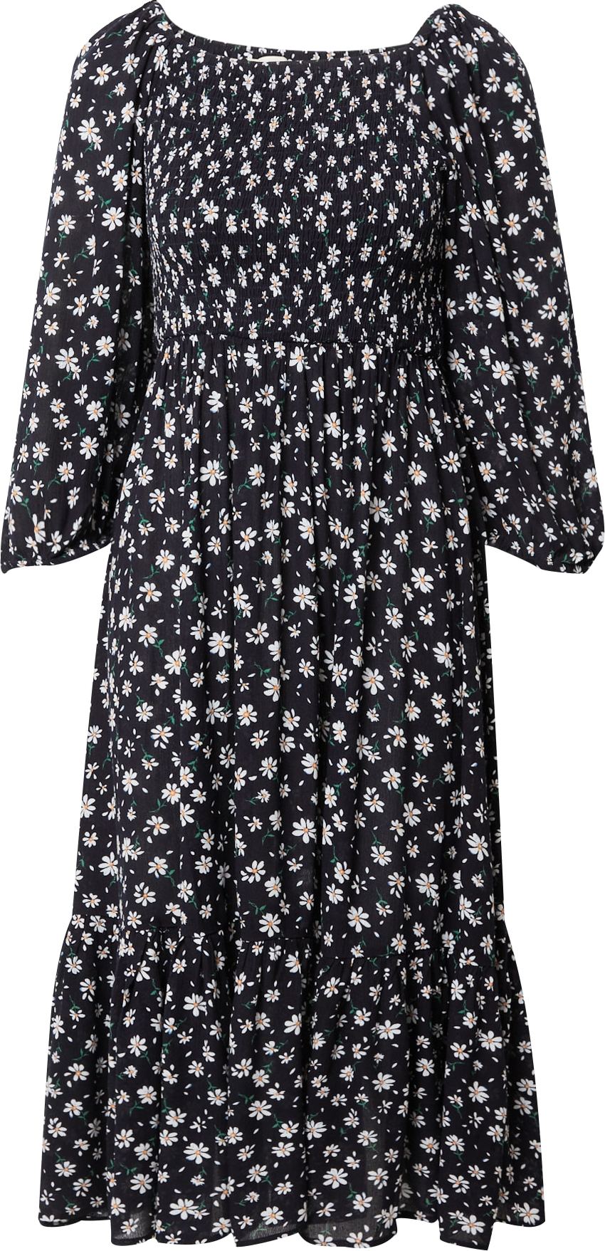 Louche Šaty noční modrá / hořčicová / zelená / bílá