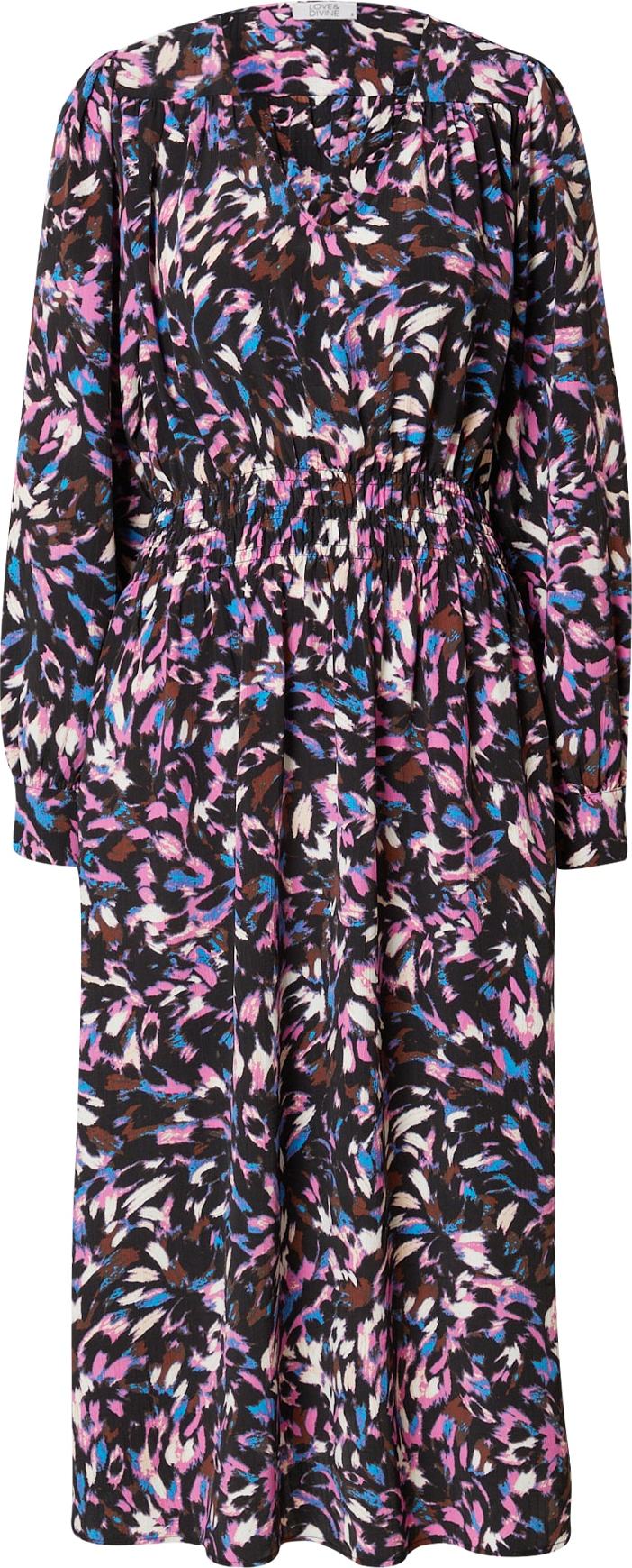 Love & Divine Šaty modrá / růžová / černá / bílá
