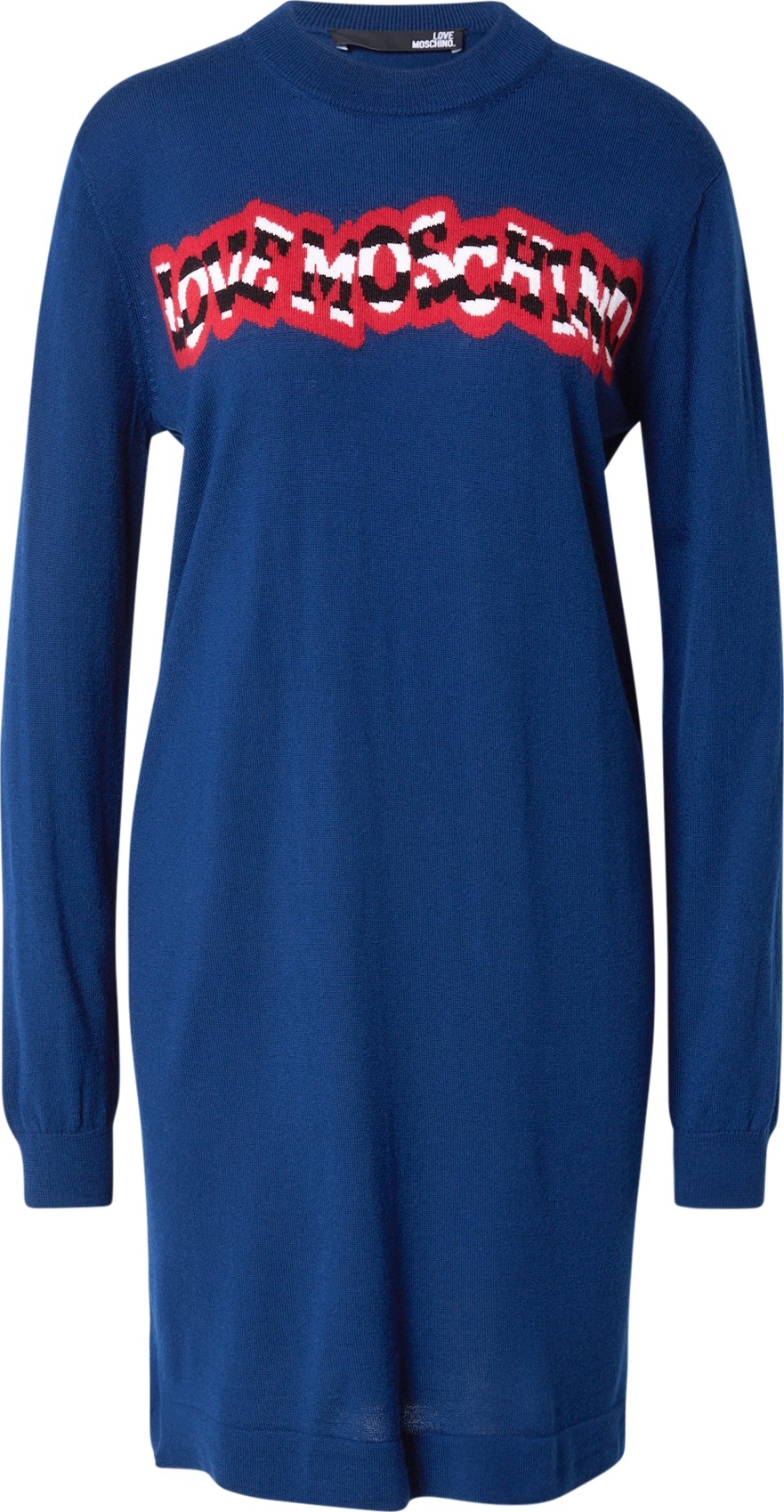 Love Moschino Úpletové šaty námořnická modř / krvavě červená / černá / bílá