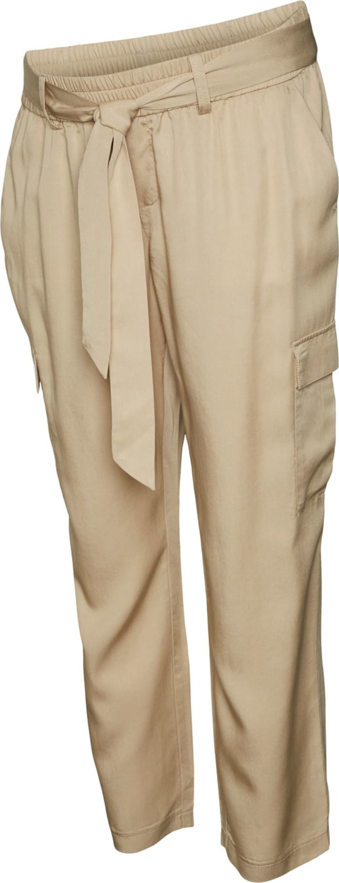 MAMALICIOUS Kalhoty se sklady v pase 'Reid' písková