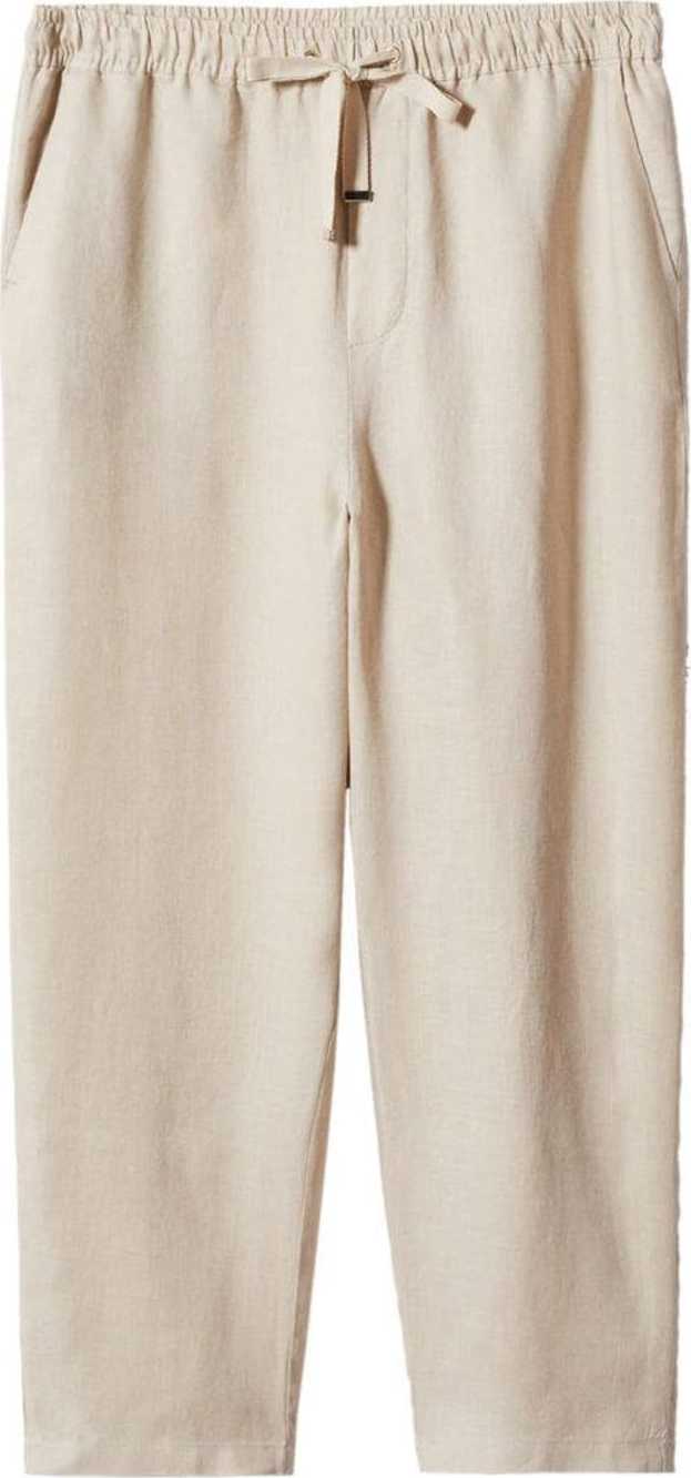MANGO Kalhoty 'Linen' světle šedá
