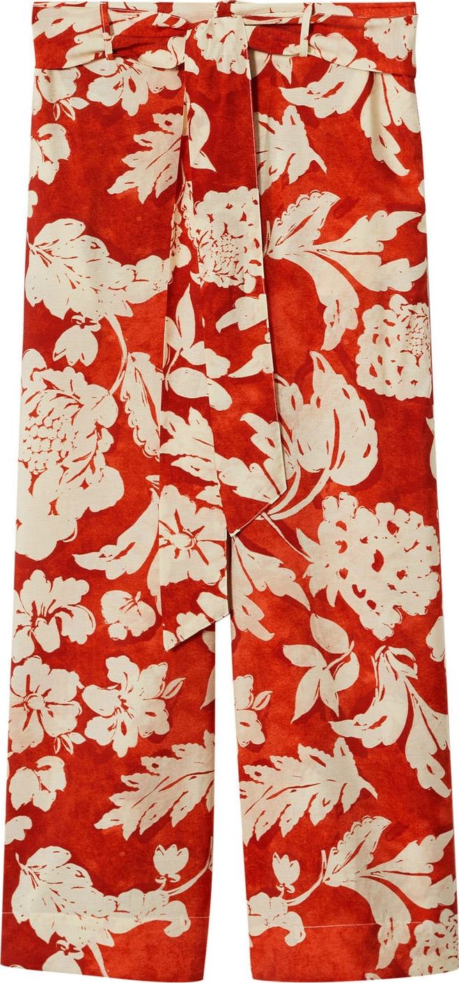 MANGO Kalhoty 'Plumas' krémová / humrová