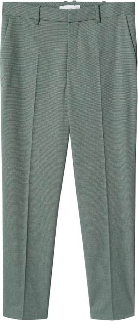 MANGO Kalhoty s puky 'Borecuad' zelený melír