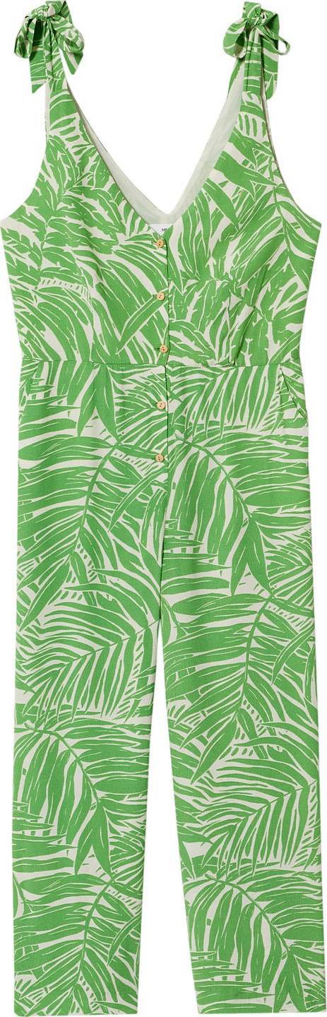 MANGO Overal 'Emma' zelená / světle zelená / bílá