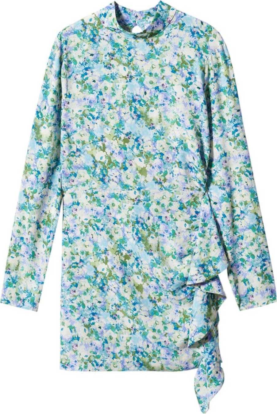 MANGO Šaty 'Honey' tyrkysová / pastelová modrá / olivová / bílá