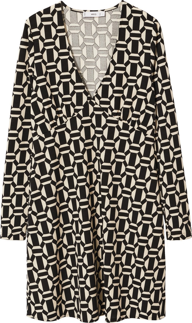 MANGO Šaty 'PALAS' starobéžová / černá