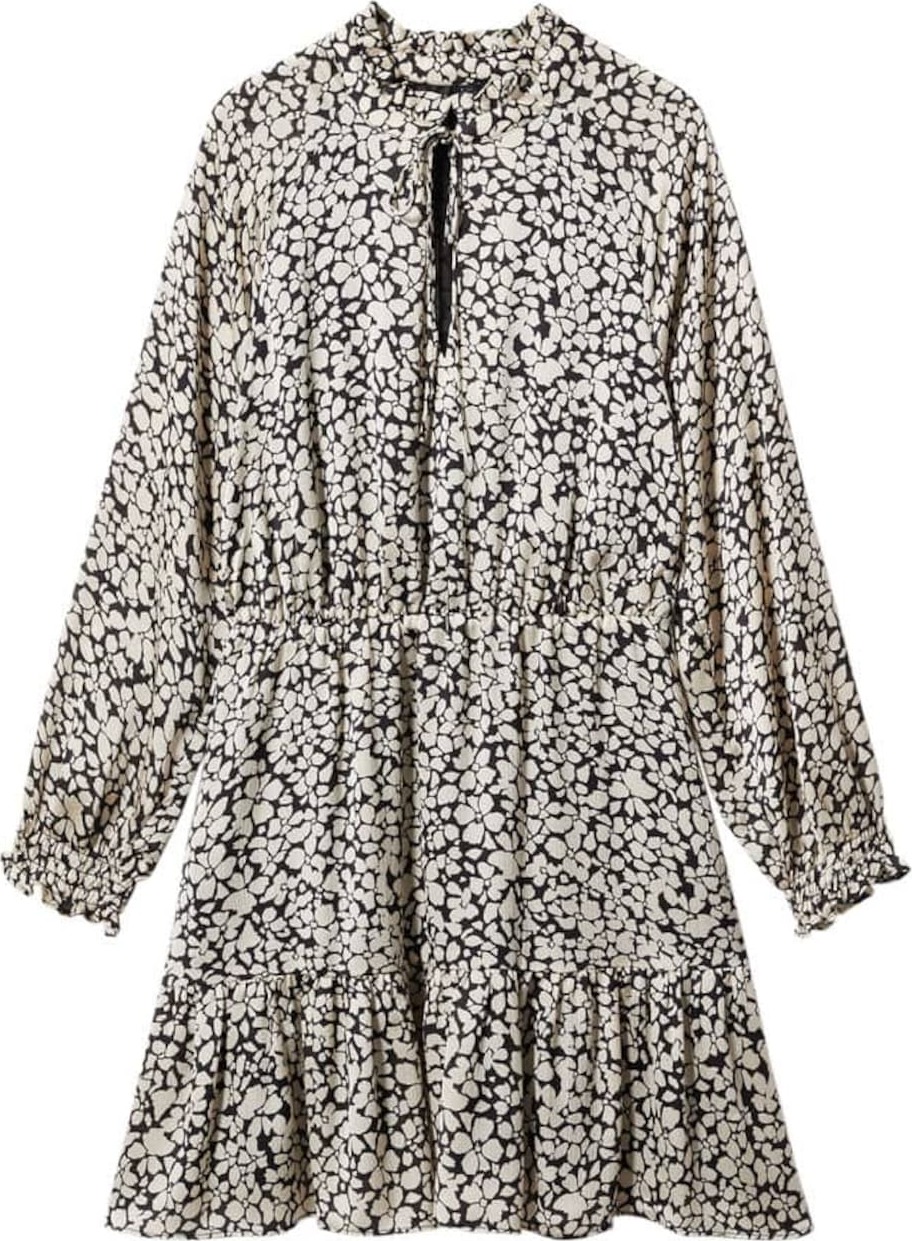 MANGO Šaty 'Pandora' krémová / černá