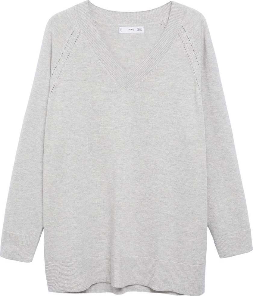 MANGO Svetr 'Nantes' světle šedá
