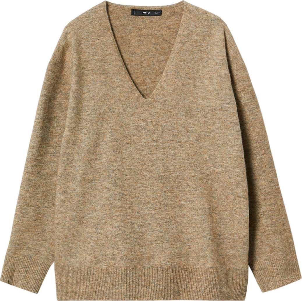 MANGO Svetr světle hnědá / šedá / černá / bílá