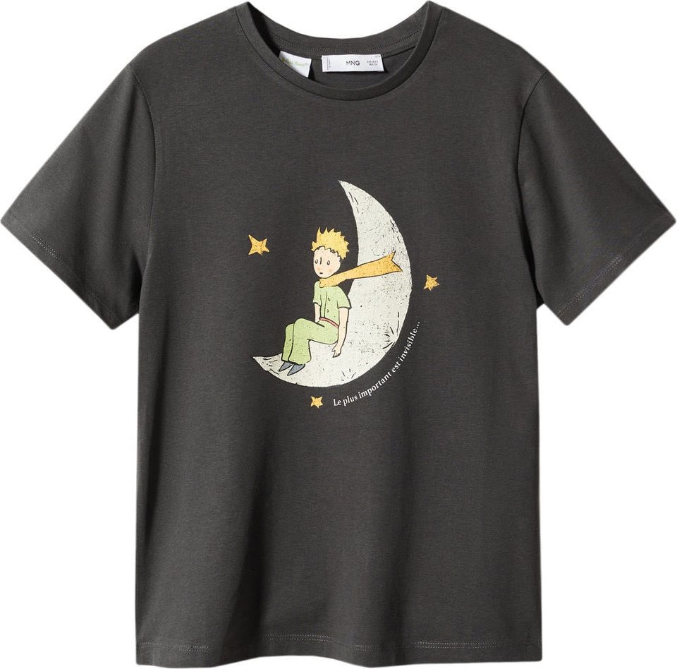 MANGO Tričko 'PRINCE' žlutá / antracitová / světle zelená / bílá