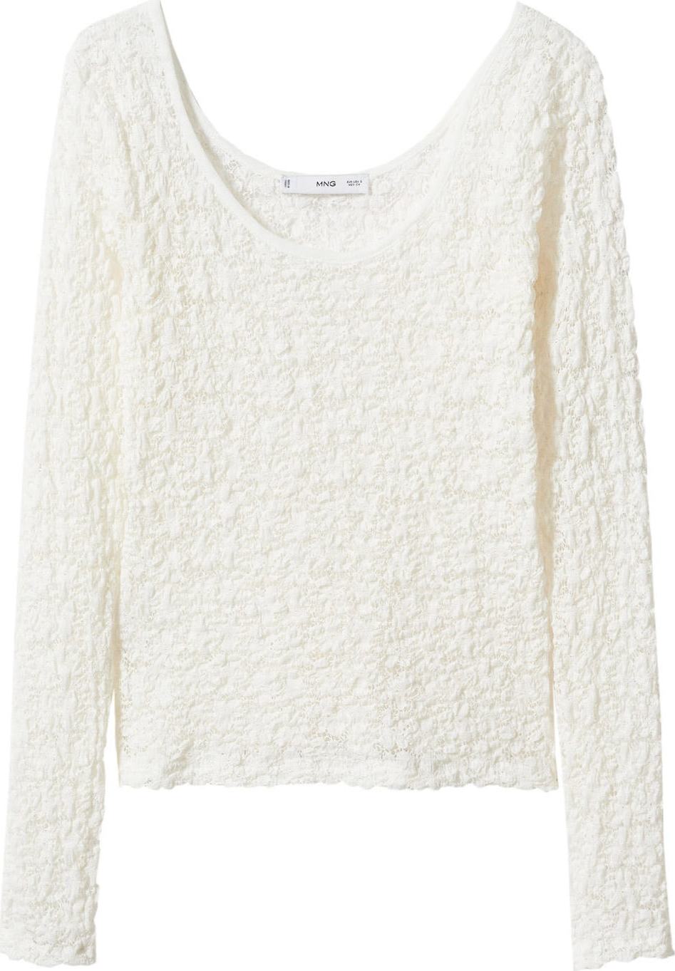 MANGO Tričko světle béžová