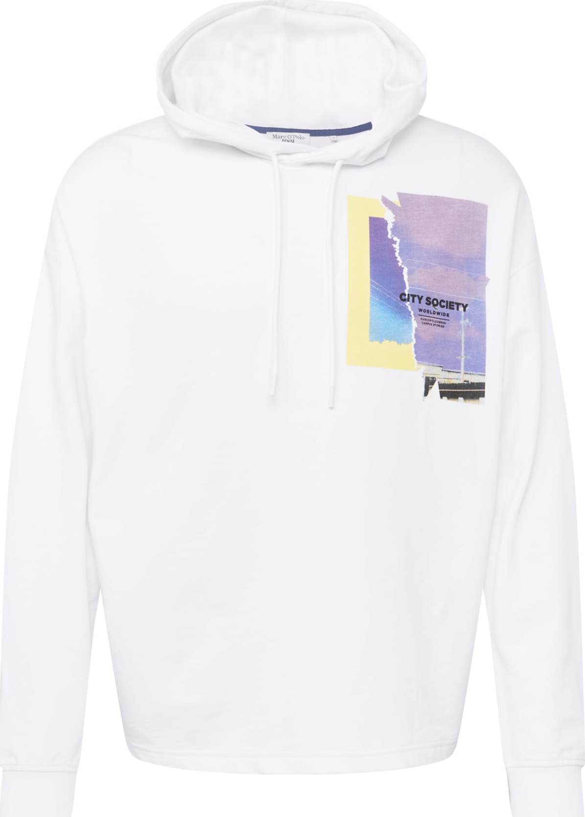 Marc O'Polo DENIM Mikina světle žlutá / světle fialová / černá / bílá