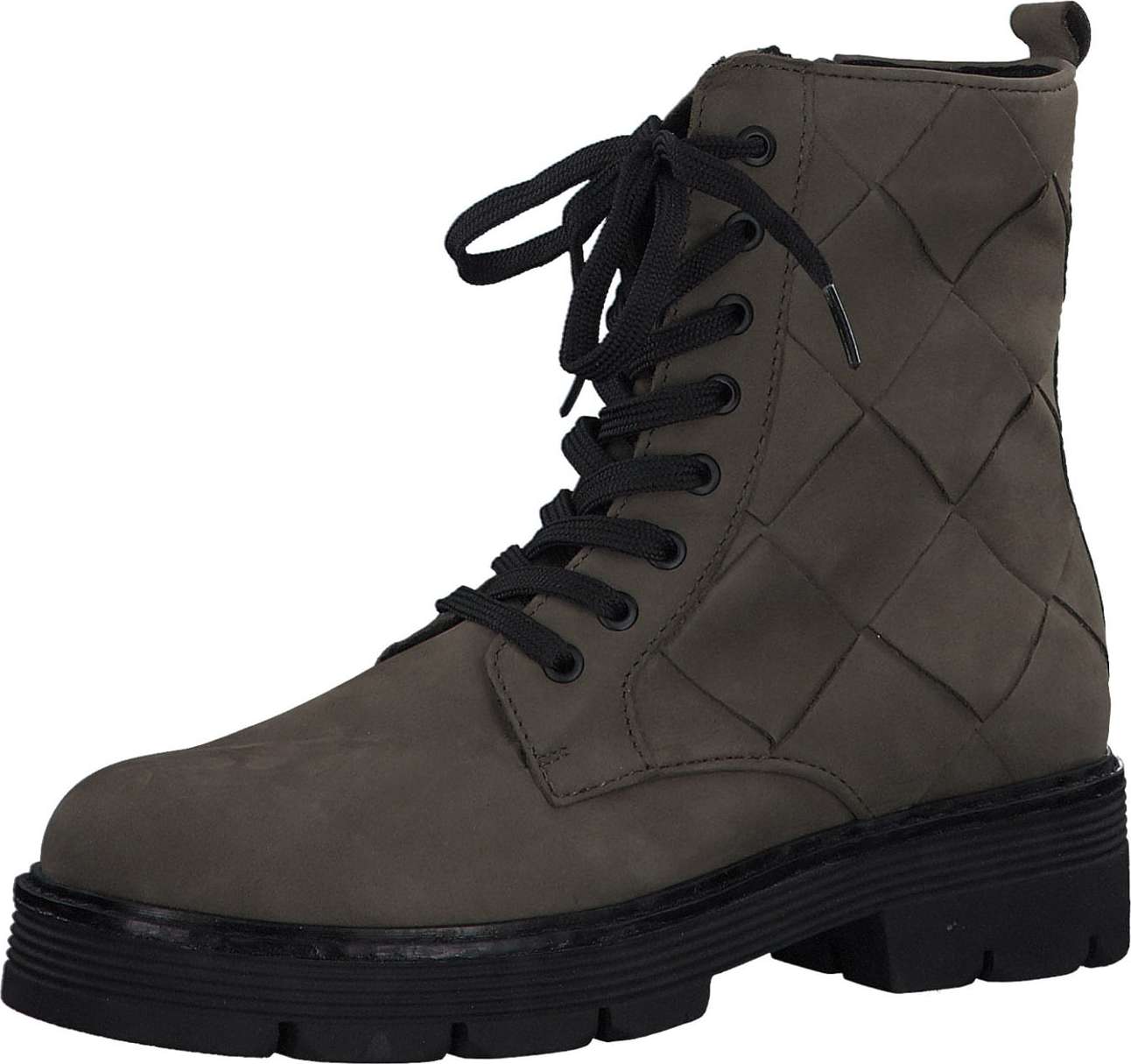 MARCO TOZZI Šněrovací kozačky olivová