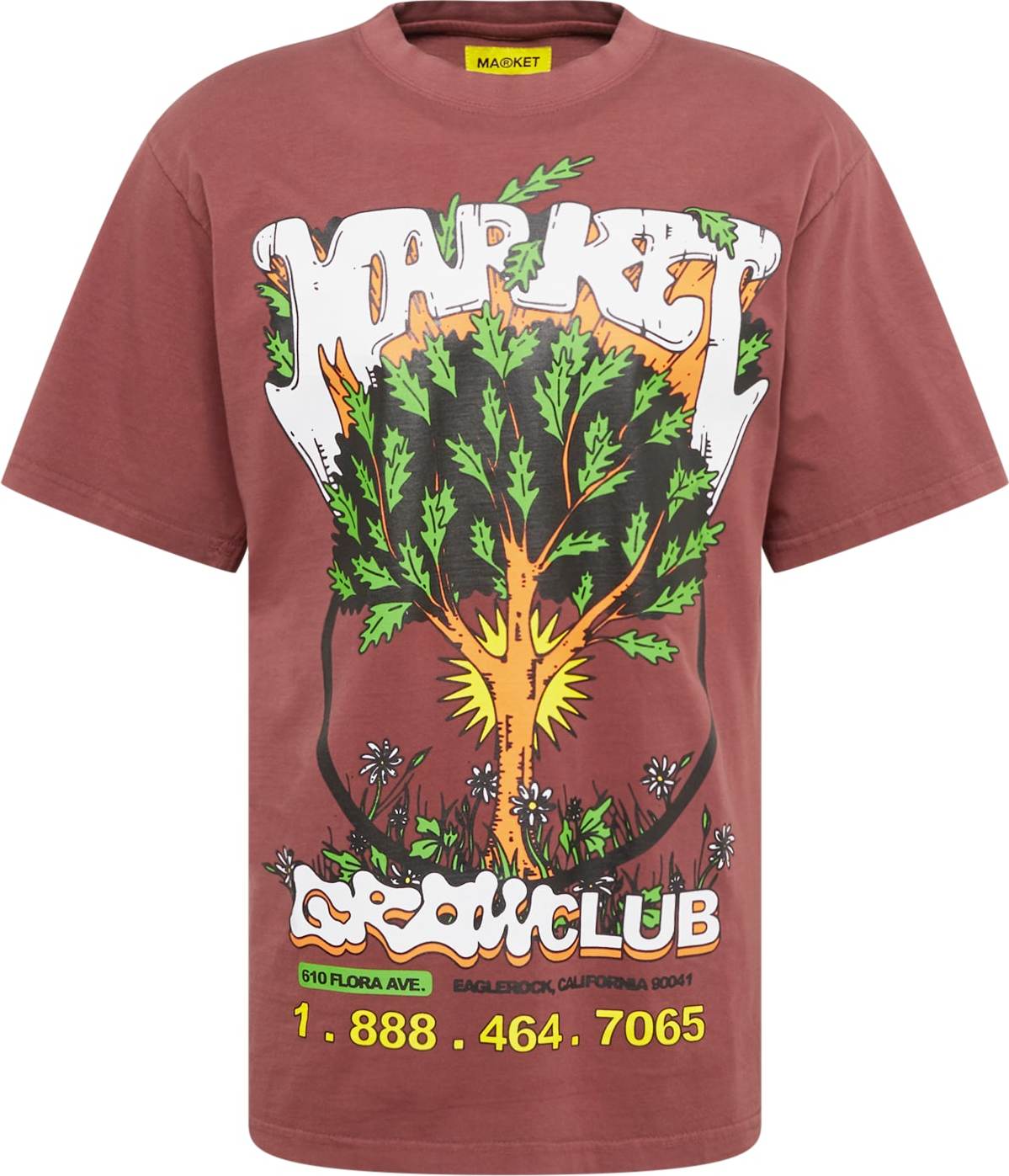 MARKET Tričko rezavě hnědá / pueblo / zelená / bílá