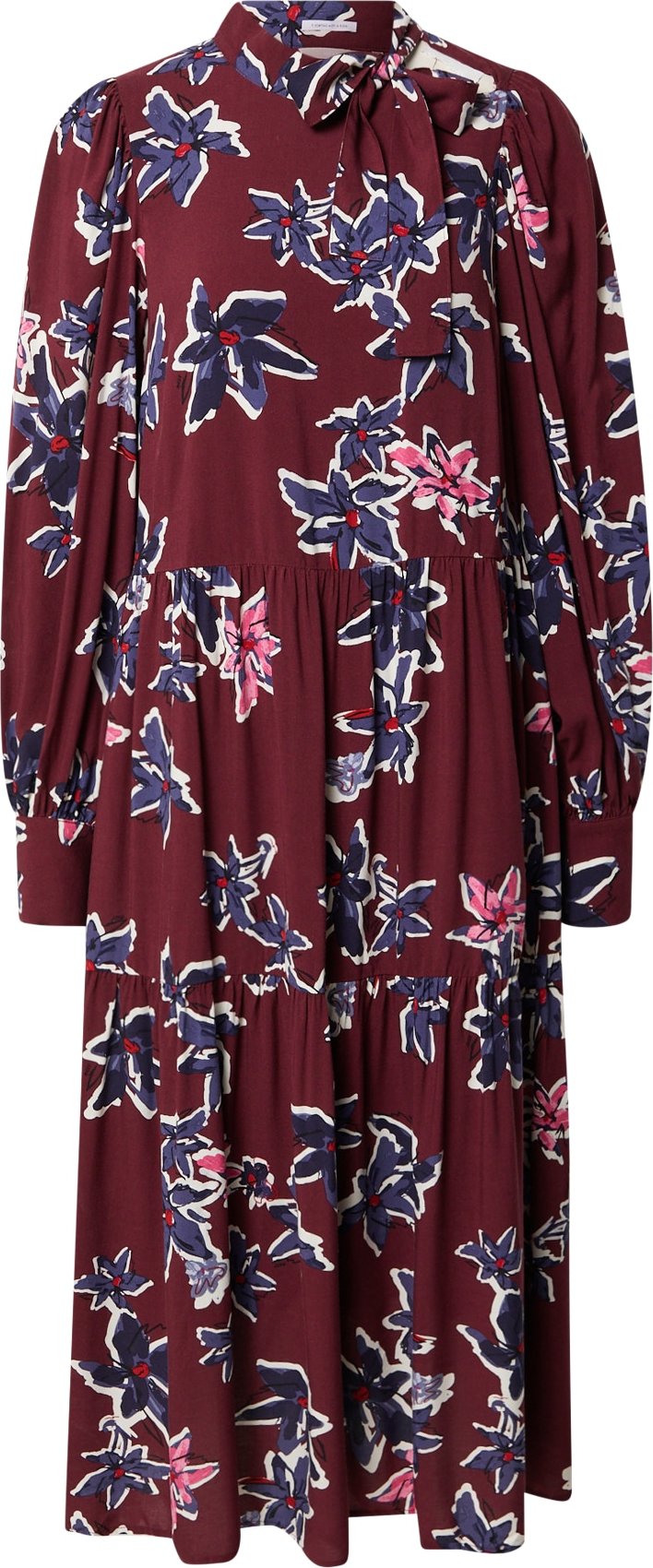 MEXX Šaty burgundská červeň / bílá