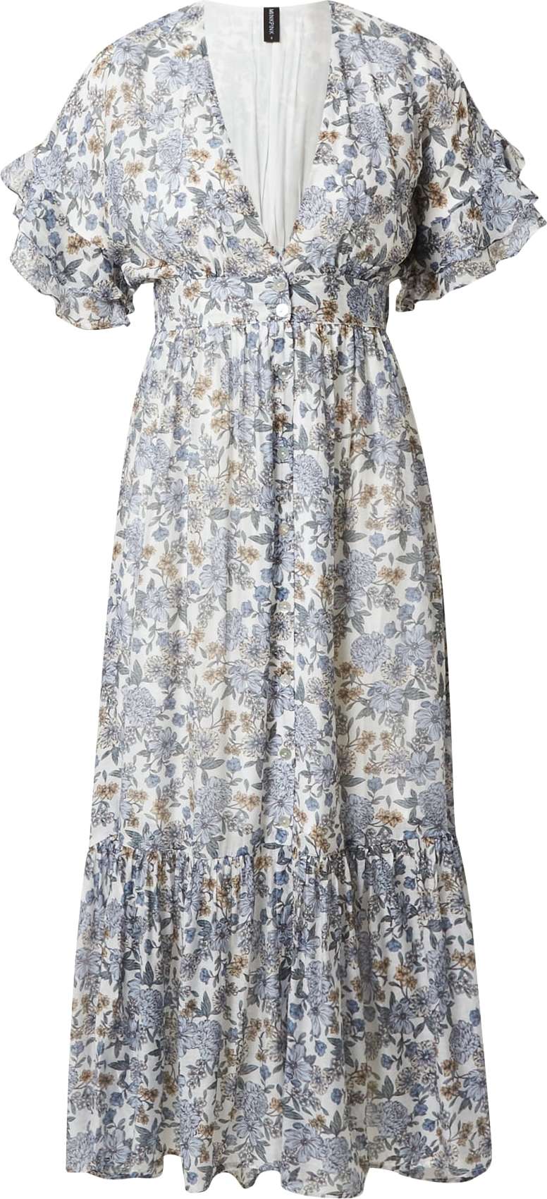 MINKPINK Šaty 'DARCY' světlemodrá / trávově zelená / oranžová / bílá