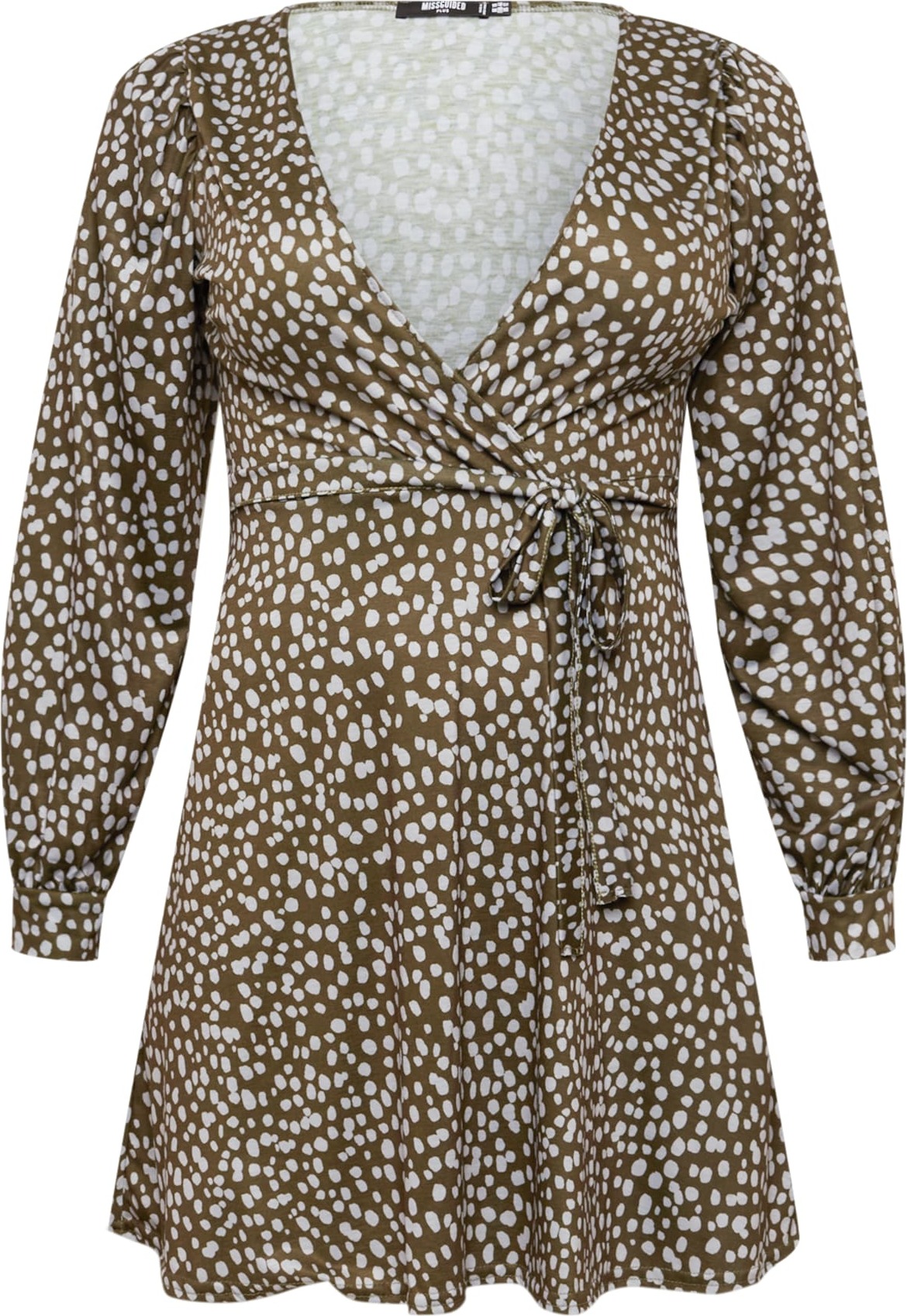 Missguided Plus Šaty olivová / bílá