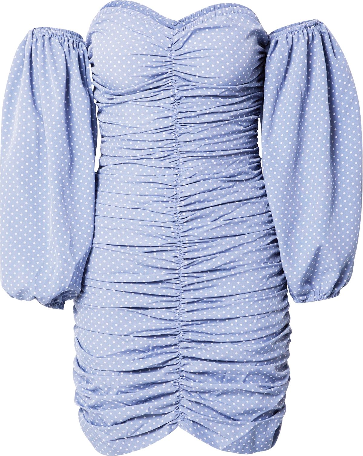 Misspap Šaty 'Polka' kouřově modrá / bílá