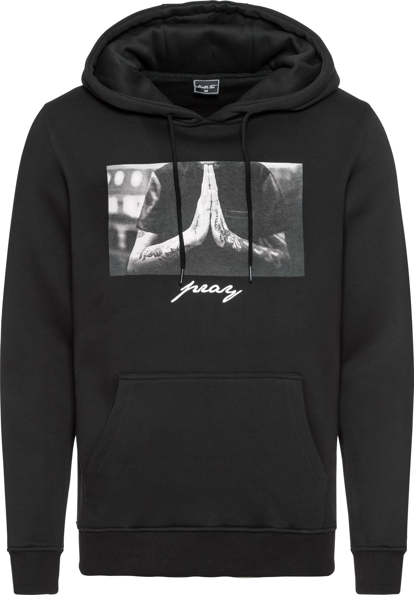 Mister Tee Mikina 'Pray' šedá / černá / bílá