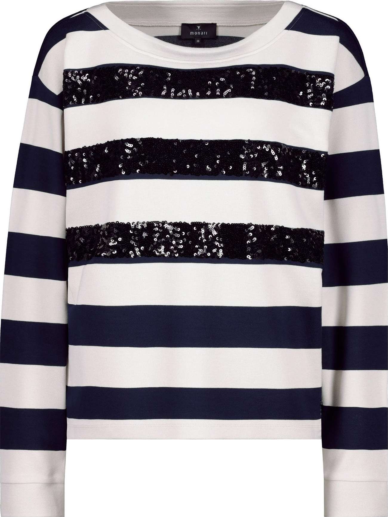 monari Mikina námořnická modř / černá / bílá