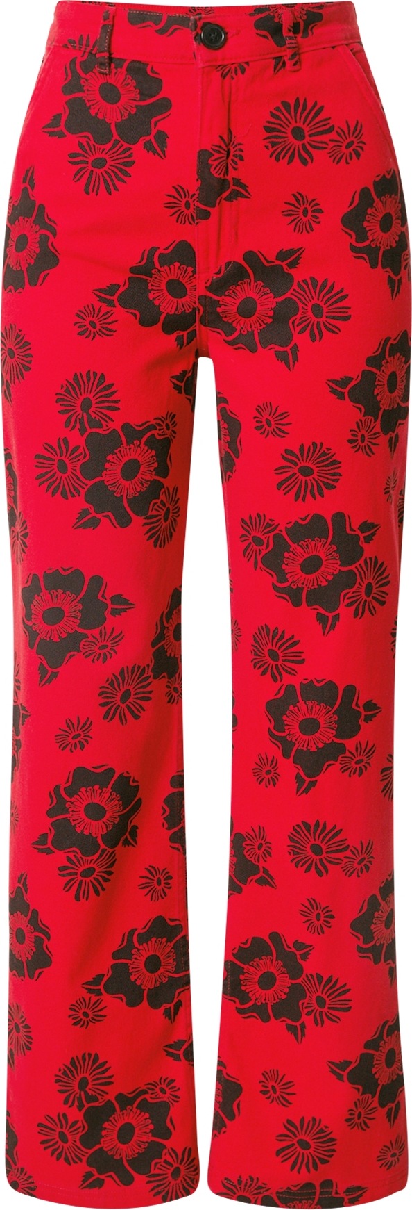Monki Kalhoty červená / černá
